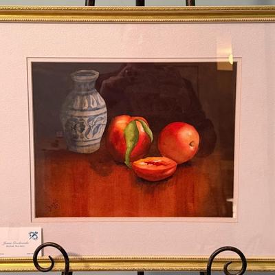 Peaches and Pottery- 22" x 18"