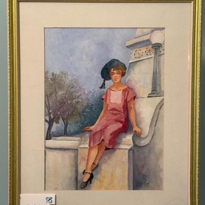 Girl in the Beret- 22" x 17"