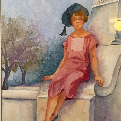 Girl in the Beret- 22" x 17"