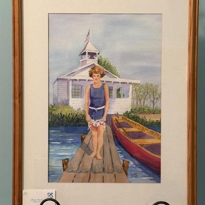 Girl in the Blue Dress- 20" x 25 1/2"