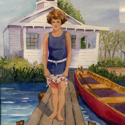 Girl in the Blue Dress- 20" x 25 1/2"