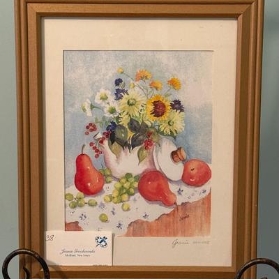 Red Pears and Daisies- 12" x 15"