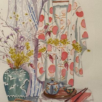Tea and Kimonos- 17 1/2" x 21 1/2"
