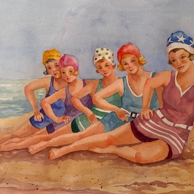 Marguerite and Her Ballet Troop in Atlantic City- 26 1/2" x 20 1/2"