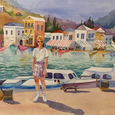 My Niece in Greece- 21 1/2" x 17 1/2"