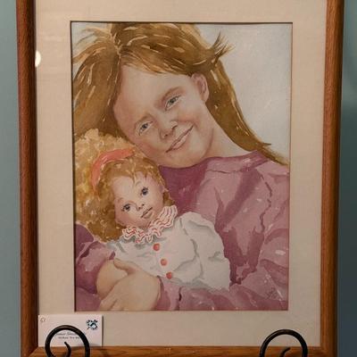Brittany with her Doll, Molly- 17 1/2" x 21"
