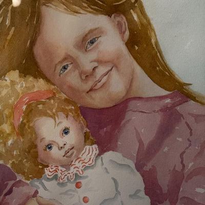 Brittany with her Doll, Molly- 17 1/2" x 21"