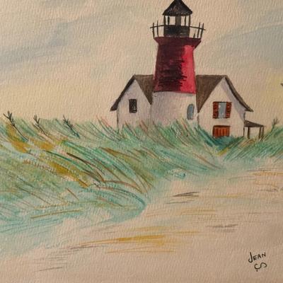 Lighthouse and Buoy (Pair)- 14 1/4" x 11"