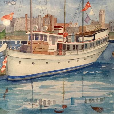 At the Dock- 19" x 25 1/2"