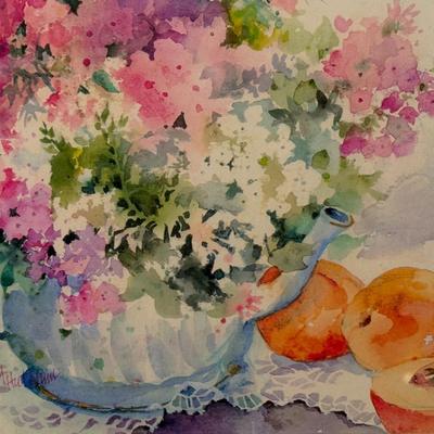 Phlox n' Peaches- 14" x 18"