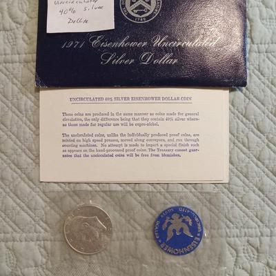 1971 Eisenhower Uncirculated silver dollar