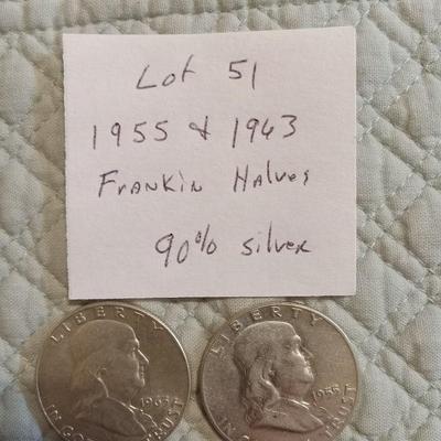 1955 & 1963 Franklin halves