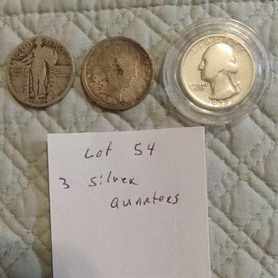 3 silver Quarters