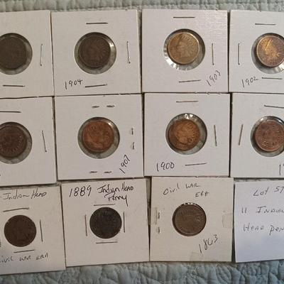 11 Indian Head Pennies