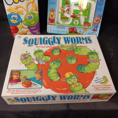 SQUIGGLY WORMS, CHOO CHOO CHARLIE AND COOTIE GAMES
