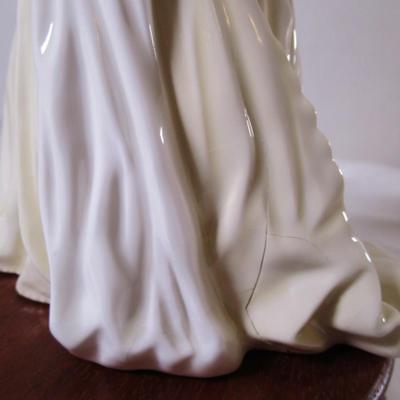 Sale Photo Thumbnail #5: some cracks in the seams of the dress, please see pictures, figurine is 8" tall, base is 2-1/8"