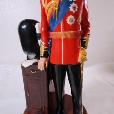 Royal Doulton Prince Charles figurine on wood base