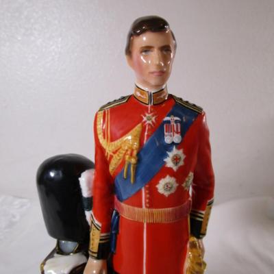 Royal Doulton Prince Charles figurine on wood base