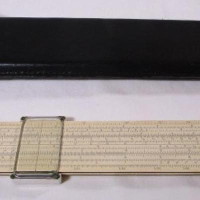 Vintage Keuffel & Esser Co., slide rule in leather case