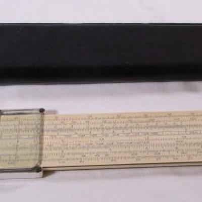 Vintage Keuffel & Esser Co., slide rule in leather case