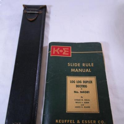 Vintage Keuffel & Esser Co., slide rule in leather case