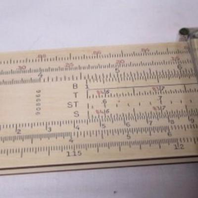 Vintage Keuffel & Esser Co., slide rule in leather case