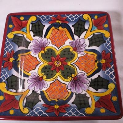 Colorful square plate
