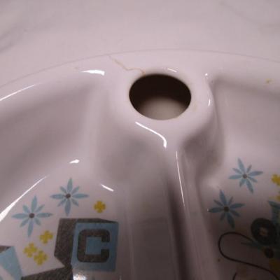 Vintage ceramic divided warming baby dish