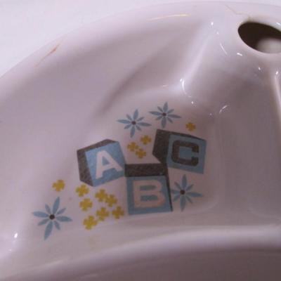 Vintage ceramic divided warming baby dish