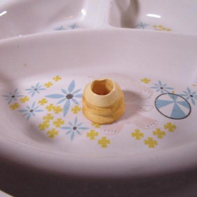 Vintage ceramic divided warming baby dish