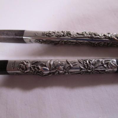Royal Selangor chopsticks, wood & pewter with rest