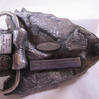 Vintage silver arrowhead belt buckle