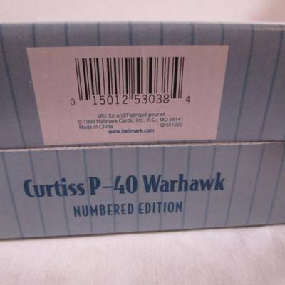 Curtiss P-40 Warhawk plane by Hallmark Legends in Flight, New in Box