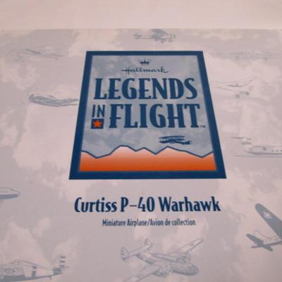 Curtiss P-40 Warhawk plane by Hallmark Legends in Flight, New in Box