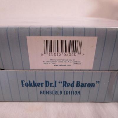 Fokker DR.1 "Red Baron" plane by Hallmark Legends in Flight, New in Box