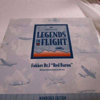 Fokker DR.1 "Red Baron" plane by Hallmark Legends in Flight, New in Box
