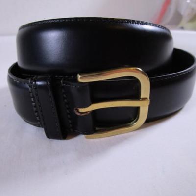 Black leather belt, Size 46