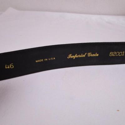 Black leather belt, Size 46