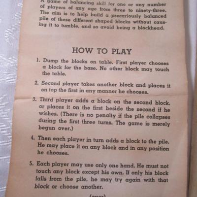 Vintage 1954 Blockhead game