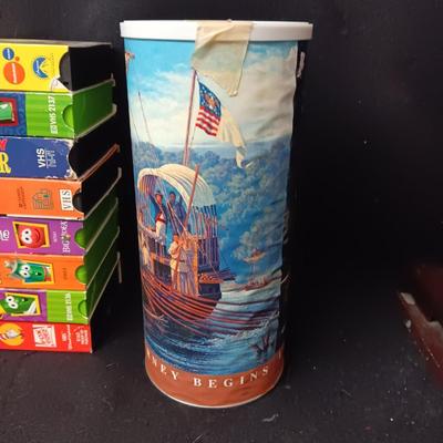 MATCHING GAME, LEWIS AND CLARK PUZZLE AND VEGGIE TALES AND OTHER KIDS SHOWS ON VHS