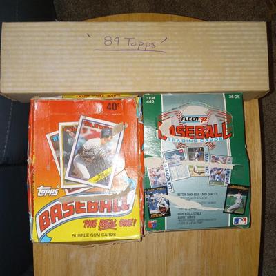 3 partial boxes of Baseball cards 89, 92,88