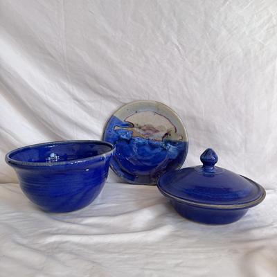 Blue Ridge Pottery & More Signed Cobalt Blue Pottery (K-DZ)