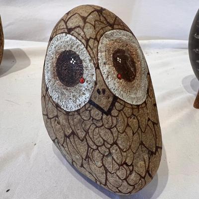 Stone & Pottery Owl Statues (LR-RG)