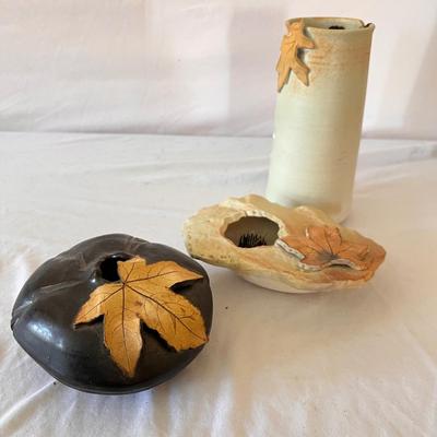Crystal Coates Allen & More Leaf Pottery Vases (LR-RG)