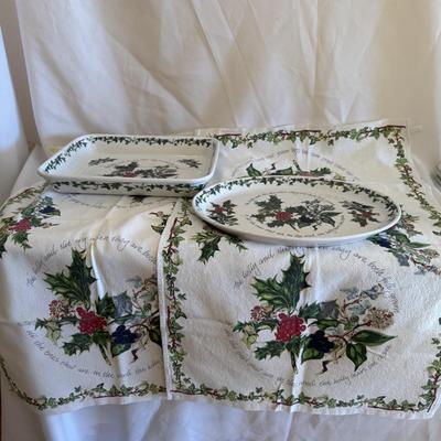Portmeirion Holly & Ivy Christmas Dishes, Charleston Gardens Placemats, Holiday Dishtowels, Napkins and More (GB-BM)