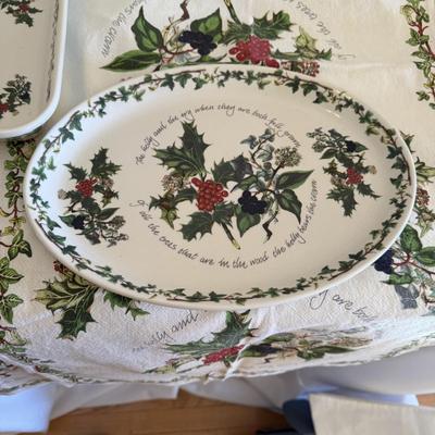 Portmeirion Holly & Ivy Christmas Dishes, Charleston Gardens Placemats, Holiday Dishtowels, Napkins and More (GB-BM)