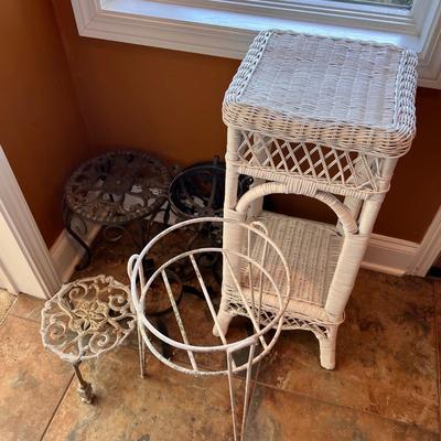 Assorted Wicker and Metal Plant Stands (FE-RG)