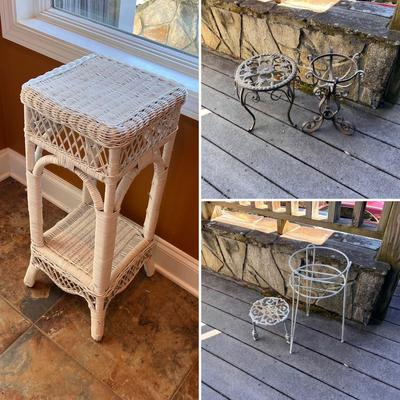 Assorted Wicker and Metal Plant Stands (FE-RG)