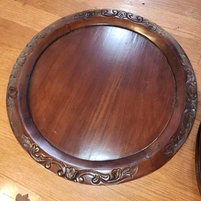 Pair of wooden trays