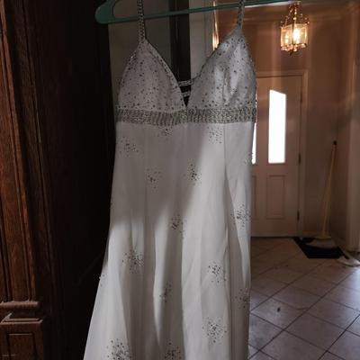 Prom or fun style wedding dress.